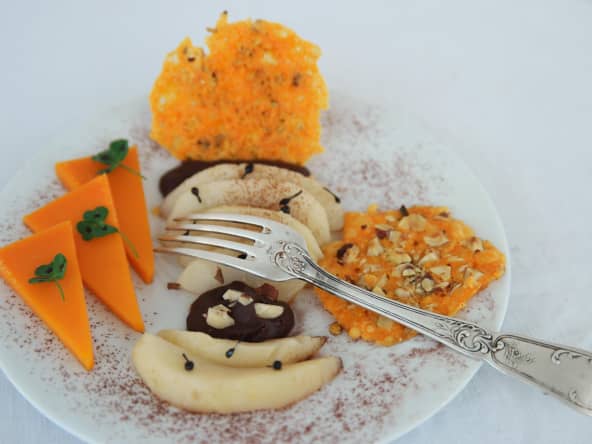 Dessert sucré-salé “entre la poire et le fromage”