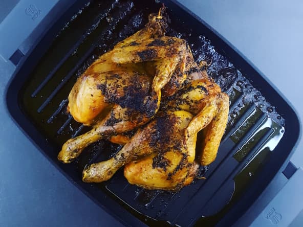 Poulet entier en crapaudine