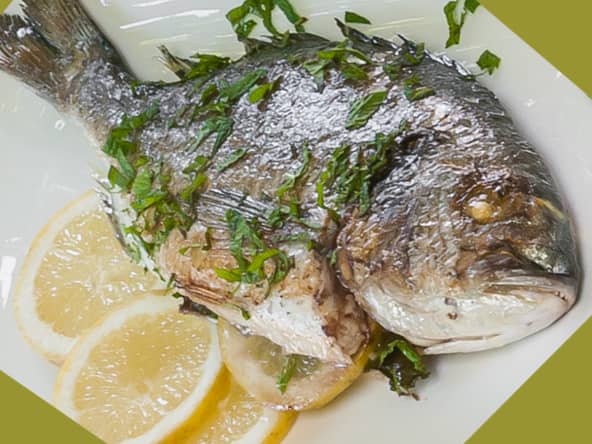 Daurade grillée au citron et à la menthe