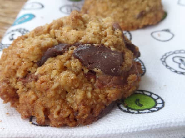 Cookies au pépites de chocolat, flocons d'avoine et huile de coco