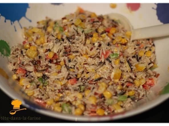 Salade de riz sauvage aux petits légumes