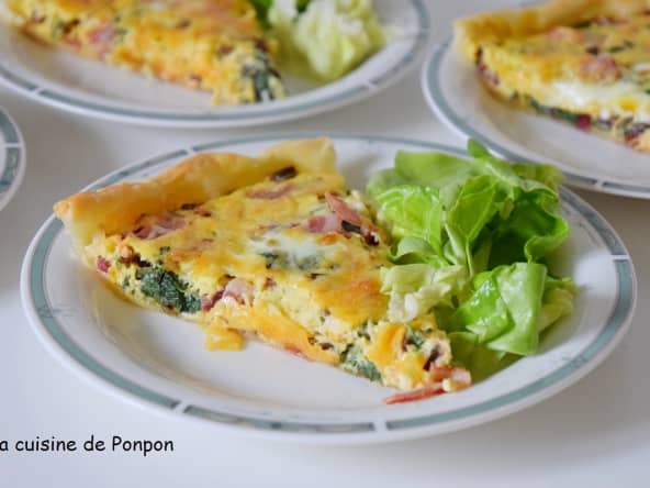 Tarte aux fanes de betteraves rouges