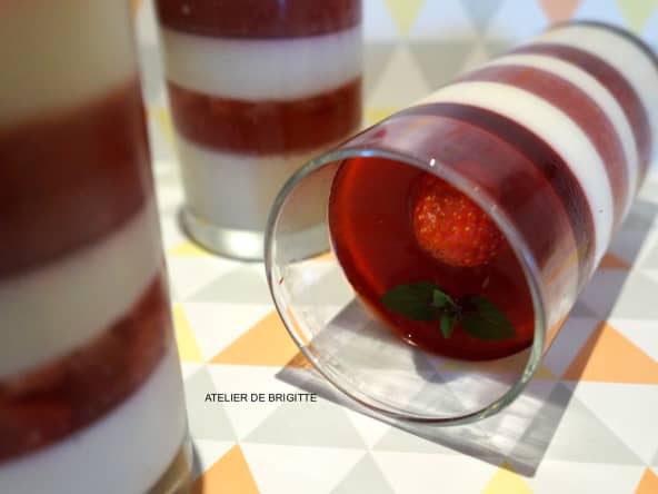 Pana cotta vanille, menthe-chocolat et fraises en 3 façons 