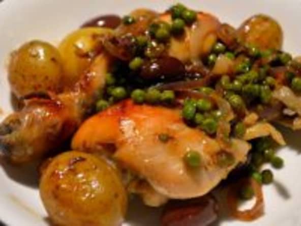 Tajine de poulet aux oignons caramélisés