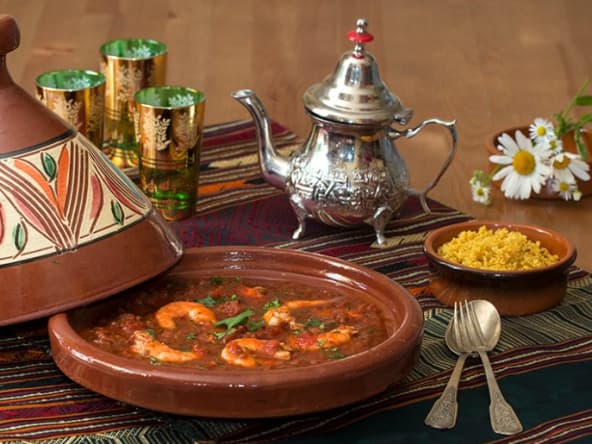Tajine de crevettes à la chermoula comme au Maroc