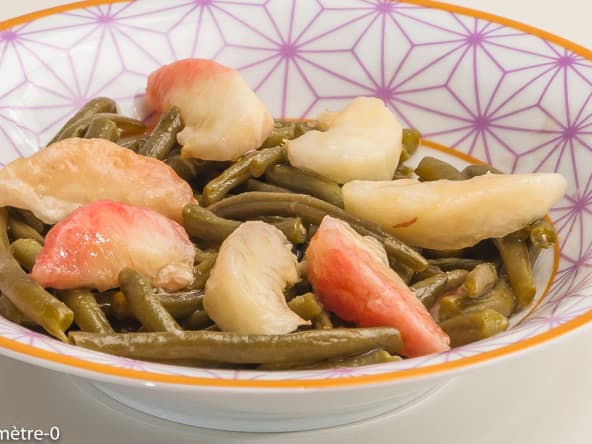 Salade de haricots verts aux pêches