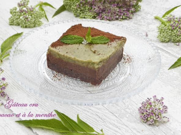 Gâteau crémeux original au cacao et à la menthe