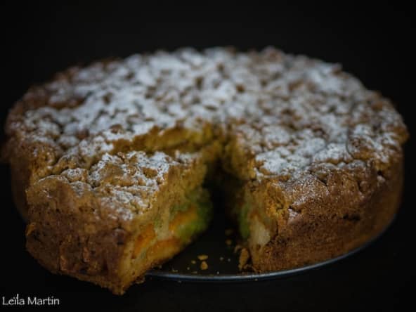 Crazy Streusel abricot et ganache à la pistache, un gâteau très gourmand