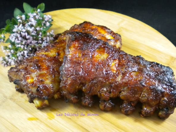 Travers de porc ou spare ribs caramélisés au miel