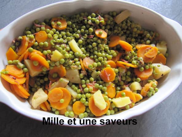 Jardinière de légumes au cookéo (pommes de terre, carottes, navets, petits pois)