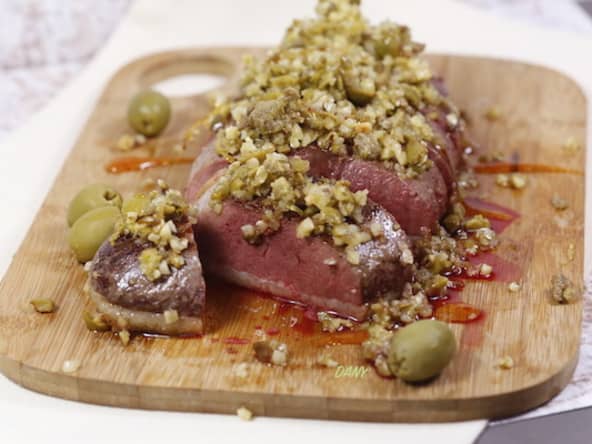 Magret de canard aux olives