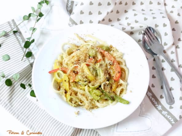 Linguine aux poivrons rôtis