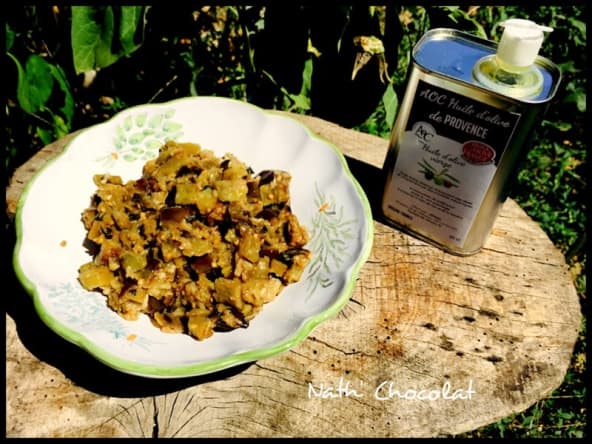 Aubergines à l'huile d'olive, ail et basilic 