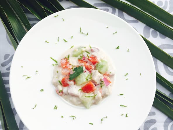 Entrée de poisson cru à la tahitienne