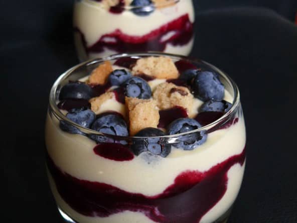 Verrines mascarpone citron myrtilles