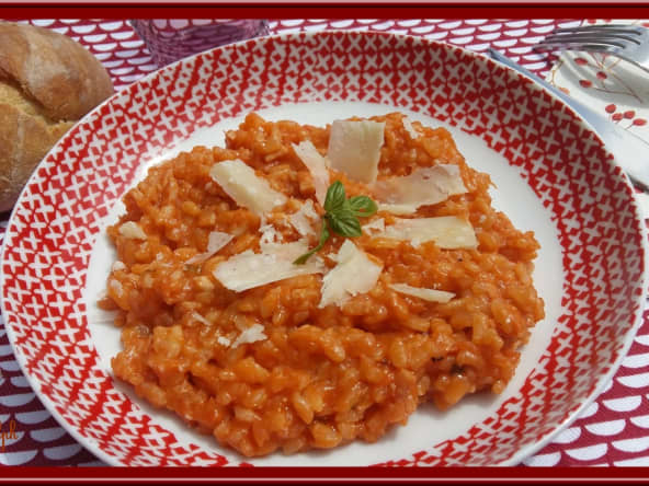 Risotto à la tomate et au poulet