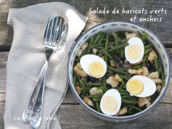 Salade de haricots verts aux anchois et olives