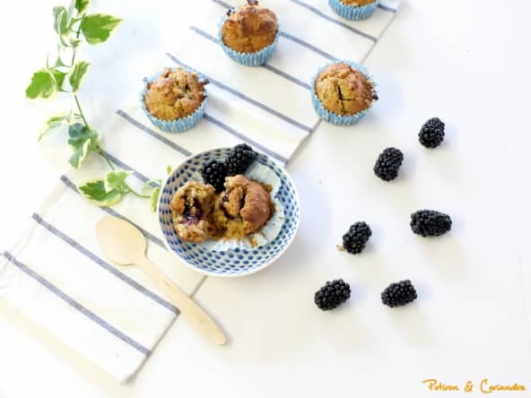 Muffins au cœur coulant de mûres