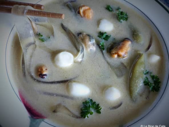 Soupe curry laksa aux fruits de mer