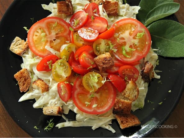 Salade de fenouil et sauce crémeuse