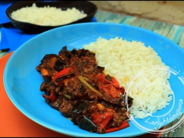 Aubergines confites à l’ail et au tamarin