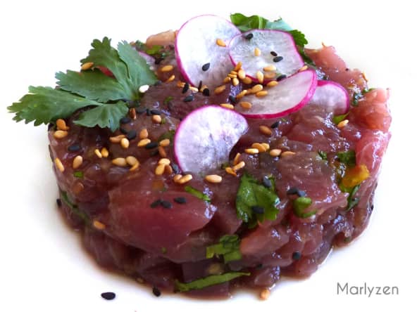 Tartare de thon rouge à l'asiatique, parfumé au gingembre