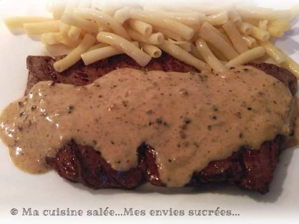 Hampe sauce mascarpone, moutarde et poivre