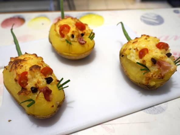 Puré en forme de petite souris à faire avec les enfants