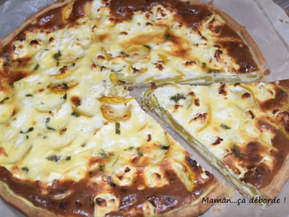 Tarte aux courgettes jaunes, feta et menthe 