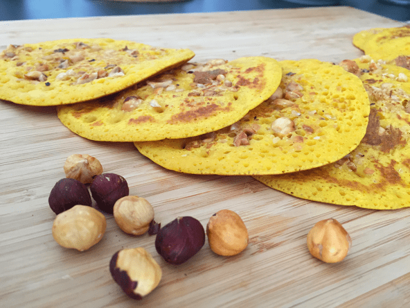Pancakes à la courge Butternut et aux noisettes
