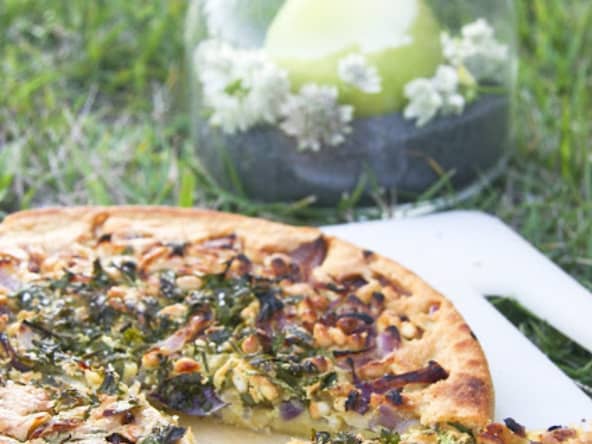 Socca à l'oignon sans gluten