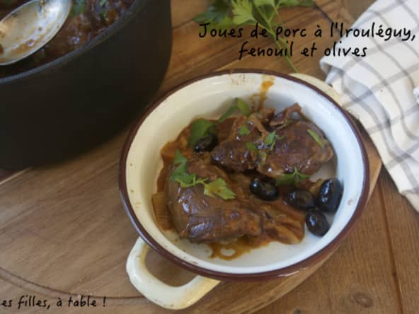 Joues de porc à l’Irouléguy, fenouil et olives