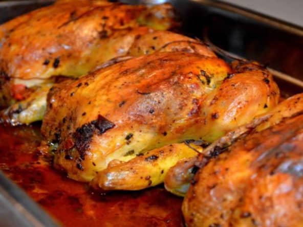 Coquelet au four Farci aux Vermicelle Et aux Citrons confits