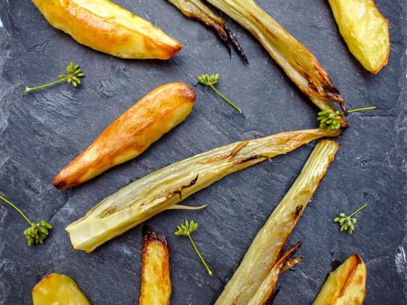 Fenouil et pommes de terre au four confits au citron