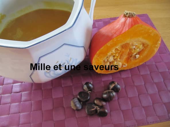 Velouté de potimarron et châtaigne