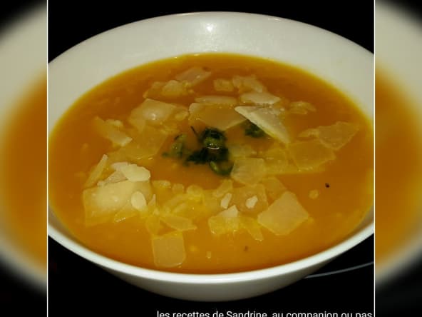 Velouté carottes poireaux et parmesan