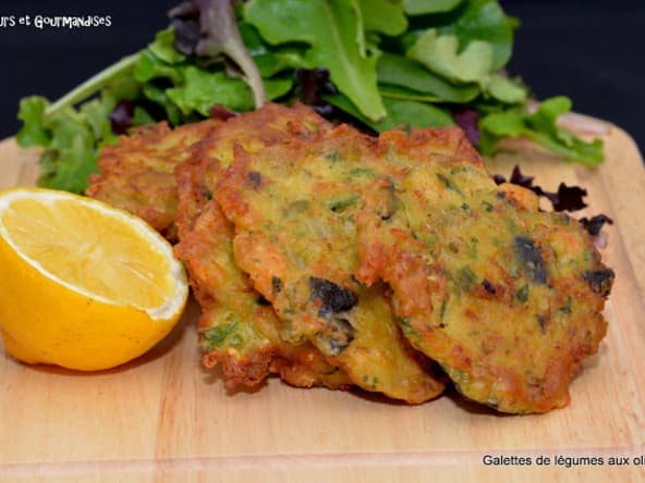 Galettes de légumes aux olives.