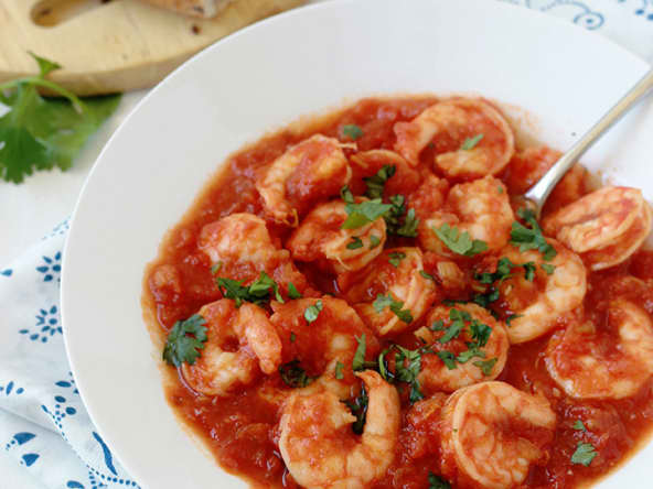 Sauce tomate aux crevettes rapide