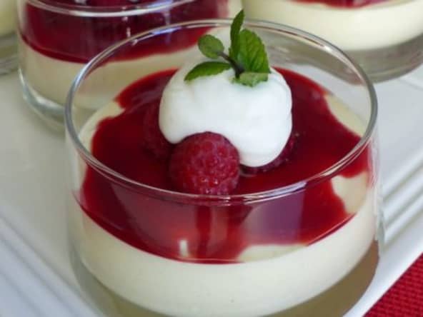 Verrines vanille-framboise