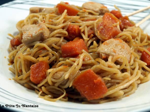 Poulet mariné à l’asiatique, potiron et nouilles chinoises – La Ptite Ju Nantaise