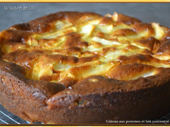 Gâteau aux pommes et lait concentré sucré 