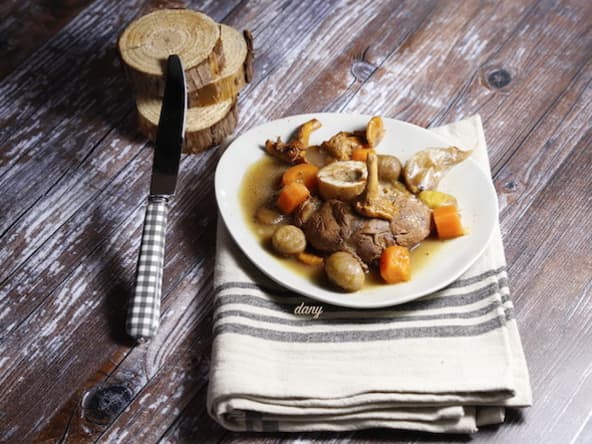 Jarret de veau confit aux légumes d'automne