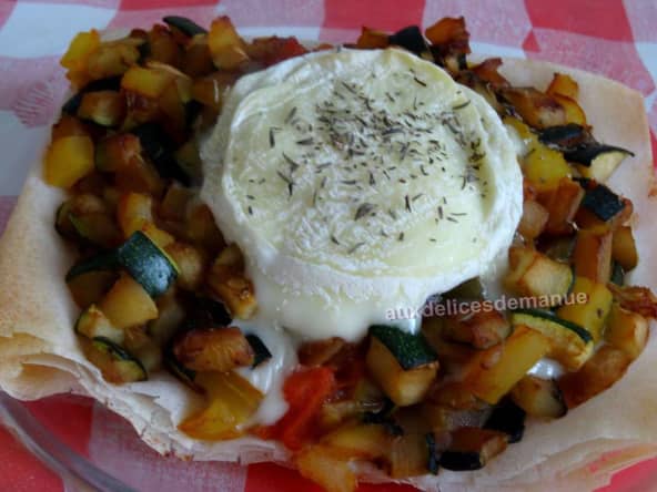 Croustillants aux légumes du soleil et fromage de Rocamadour