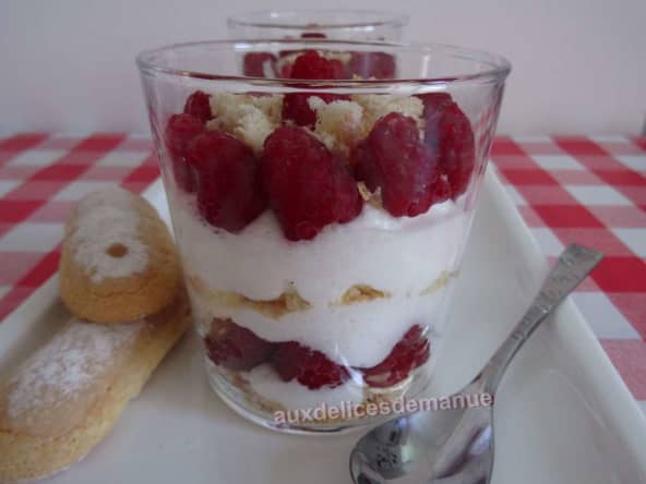 Mousse de fromage blanc aux framboises