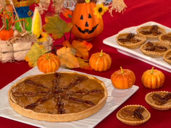 Pumpkin pie d'halloween : une tarte sucrée au potiron et sirop d’érable