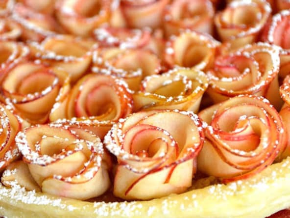 Tarte aux pommes "bouquet de roses" d'après Alain Passard