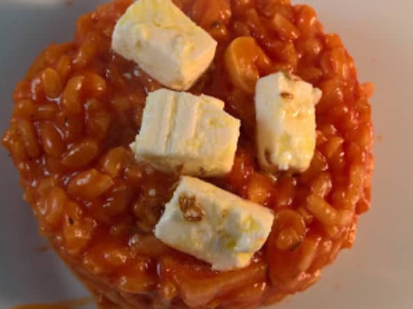 Risotto à la feta marinée