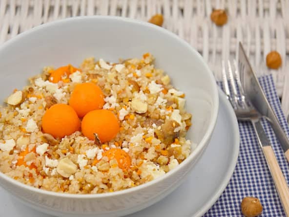 Boulghour de Riz, Châtaignes, Courge, Noisettes, Feta, Cléopatra Dukkah
