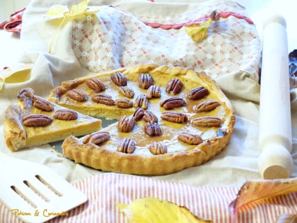 Pumpkin pecan pie, tarte au potiron et noix de pécan