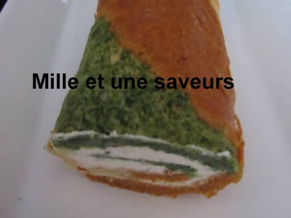 Roulé tricolore à la crème de fromage